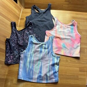 Zella tank top bundle size 8/10 tie dye black striped multi color